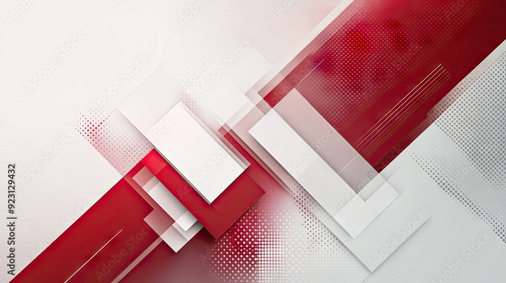 Poster stylish abstract template with a blend of red and white geometric shapes and gradients. ideal for ba