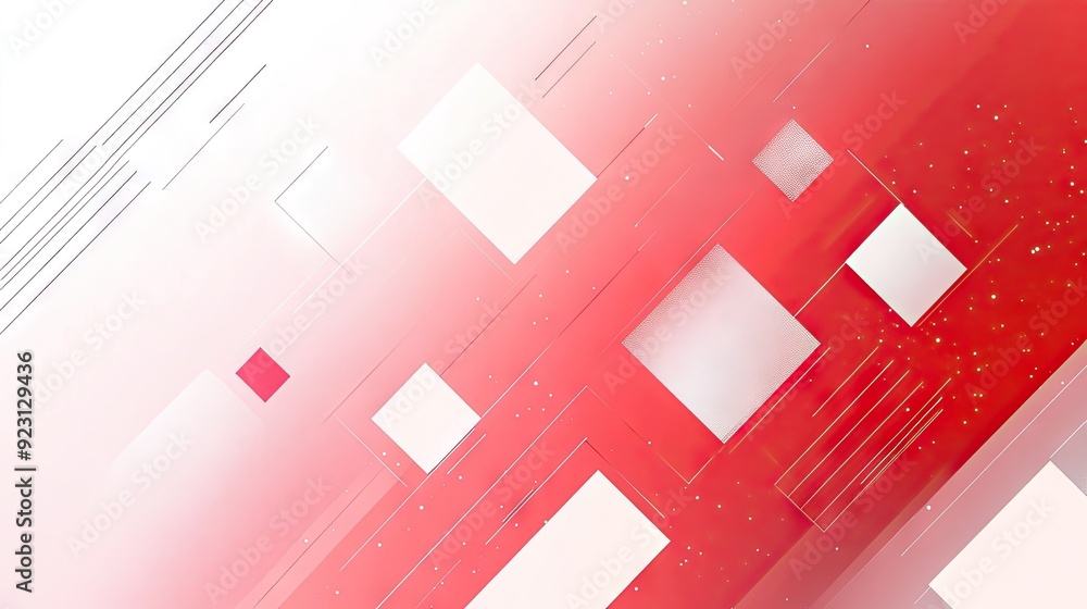 Poster stylish abstract template with a blend of red and white geometric shapes and gradients. ideal for ba