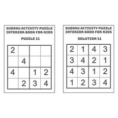 Easy Sudoku Activity Puzzle KDP Interior Book for Kids
