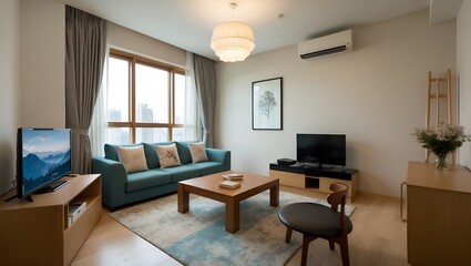 living room with fireplace