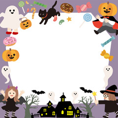かわいいハロウィンのベクターフレーム