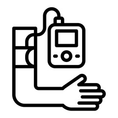 Blood Pressure Vector Line Icon Design