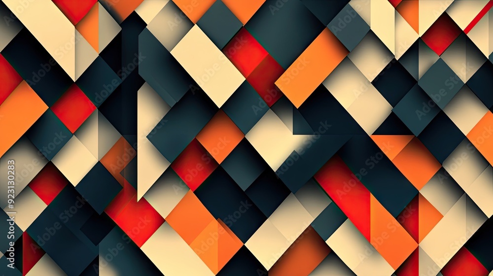 Poster triangles with shadow play create a seamless and abstract background, offering a contemporary look f