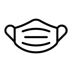 Medical Mask Vector Line Icon Design