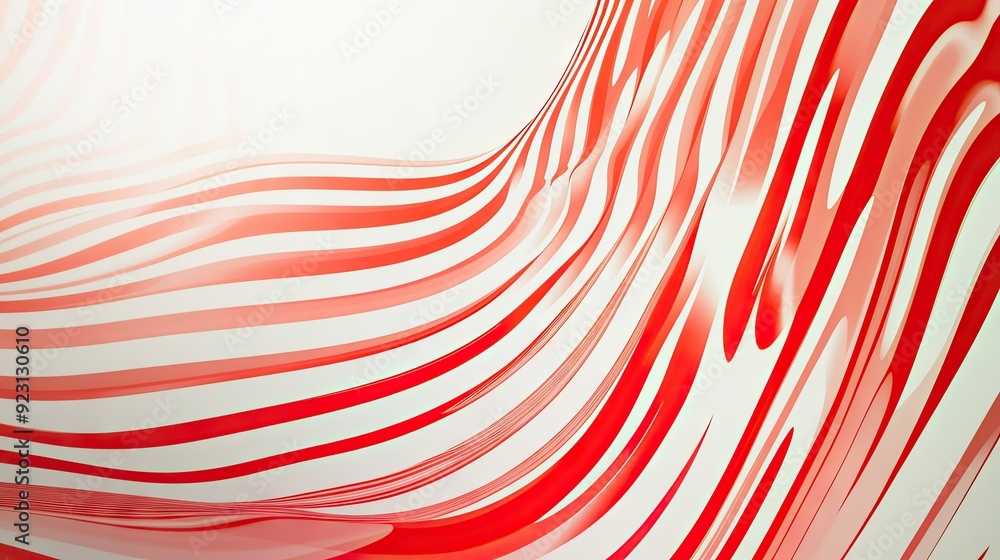 Poster vibrant abstract background with red and white stripe lines creating dynamic patterns on a gradient 