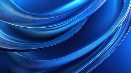 Fototapeta premium Vibrant blue curved lines on a futuristic abstract background. Shiny and modern, this design element suits technology concepts and business banners.