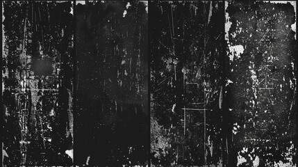 white dust and scratches on a black background. The texture of dirt on the glass.Grunge black and white halftone textures 