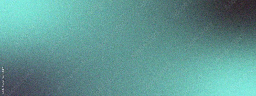 Leinwandbilder Minimal abstract noise gradient art with Grainy texture background. Grainy teal blue gradient abstract background. Aqua green background light to dark ocean green smooth noise
