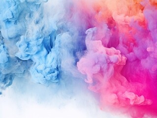 Fototapeta premium Clouds of multi-colored dust on a white background. Artificial intelligence. 