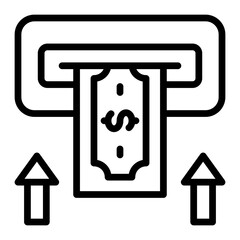 Deposit Vector Line Icon Design