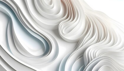 Abstract waves of white and gray hues flowing smoothly in a gradient with soft light