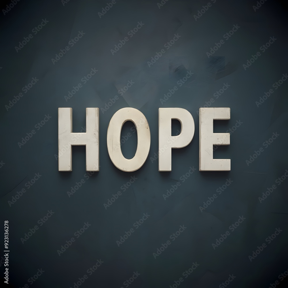 Sticker 3D Hope text poster art