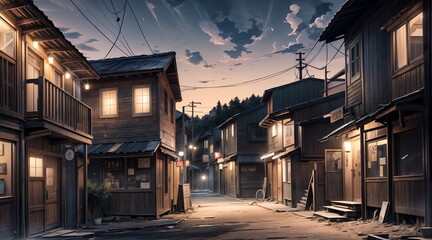 Obraz premium アニメ背景_1940s_戦後日本の風景_039