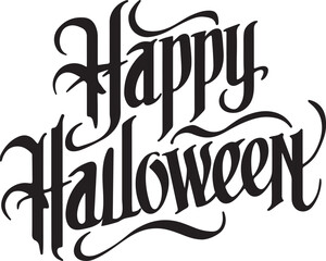 Happy halloween vector silhouette typography design