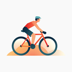Obraz premium Cyclist riding bike illustration