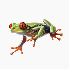 Fototapeta premium Colorful red-eyed tree frog