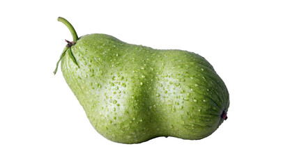 Freah chayote or Sechium edule on market for sale.Freah chayote background.Is a very useful vegetable.