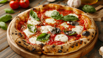 Neapolitan homemade pizza margarita