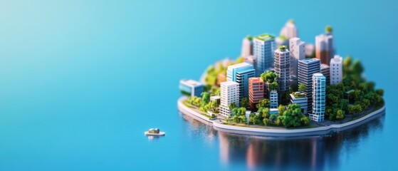 Sustainable Urban Planning: Isometric City Model with Green Strategies