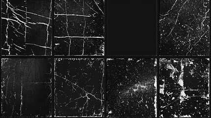 Old grunge black texture. Dark weathered overlay pattern sample on transparent background.   Aged photo editor layer. Black grunge abstract 