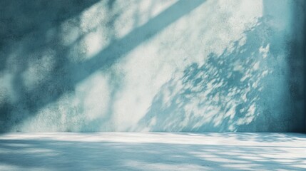 Fototapeta premium Blue Wall with Light Shadows