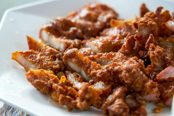 Delicious crispy fried pork, crispy pork
