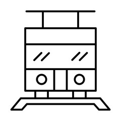 train route of shipping and package distribution outline icons