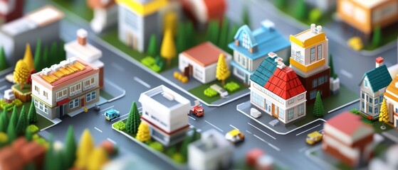 Historic Heritage Preservation in Isometric Cityscape - Urban Conservation Efforts