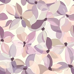 Seamless pattern of muted orchids with pale pink and lavender petals