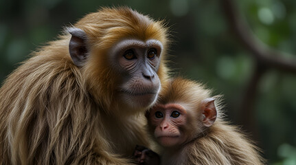 close up of a macaque. Generative.ai 