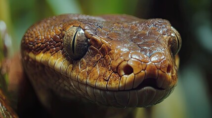 Fototapeta premium Close-up of a Snake's Eye and Jaw
