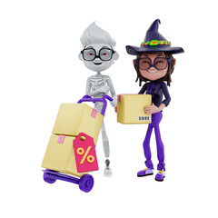 3d render halloween illustration 
