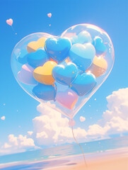 Naklejka premium heart in the sky