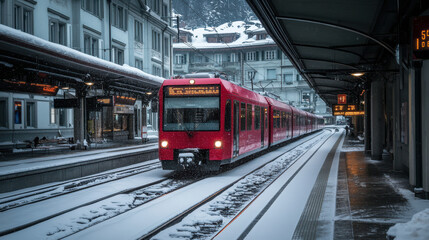 Fototapeta premium Real-time public transport tracking in Switzerland,