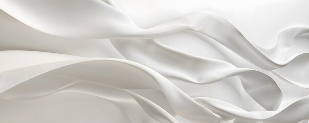 Obraz premium Abstract White Fabric Draped in Gentle Waves