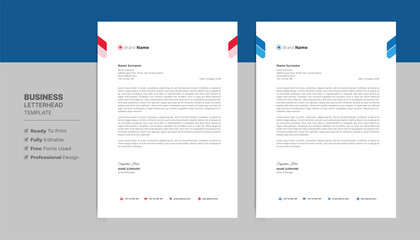 Professional letterhead format template, business style letterhead design template. Company letterhead template designs.