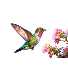 Obraz premium hummingbird and flower PNG Transparent background