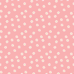 Seamless White Daisies Background Pattern Vector