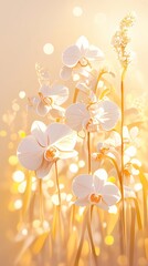 Ethereal Autumn Magnolia: Anime-Style Close-up of Delicate White Blooms. Serene Natural Beauty for Children's Book Illustrations and Creative Marketing. Dreamy 4K Wallpaper Capturing Rural Harvest Joy