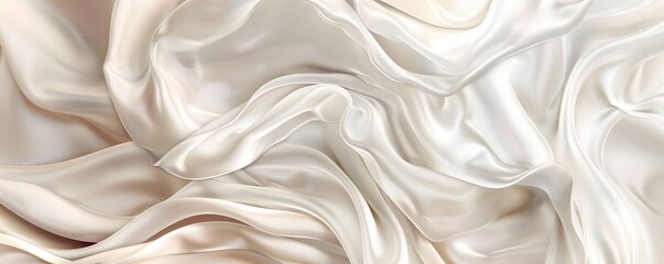 Fototapeta premium Abstract Draped White Fabric with Soft, Gentle Waves