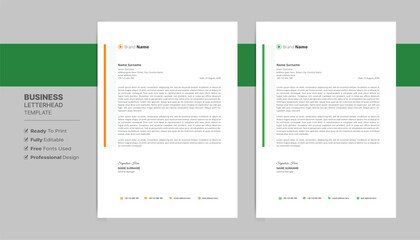 Professional letterhead format template, business style letterhead design template. Company letterhead template designs.