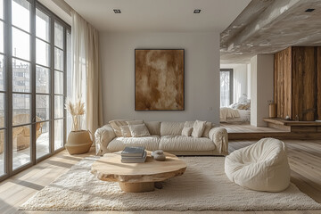  A Serene Living Space Embracing Nature  Views, Generative AI