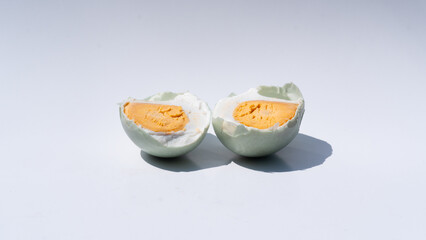 Cluster of Salted Eggs on a White Surface