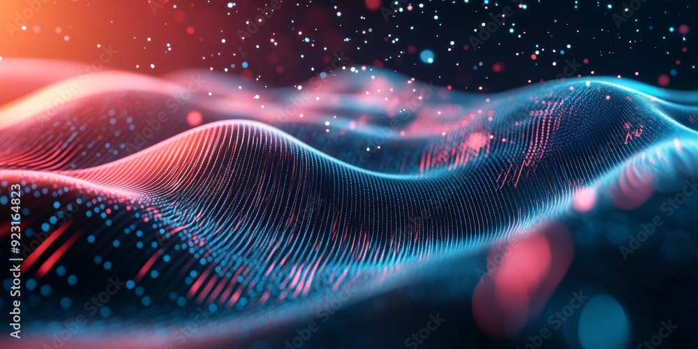 Aufkleber Design a space-themed background with abstract patterns and light gradients blending seamlessly to create a futuristic and modern texture that embodies the essence of technology