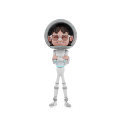 3d rendering of astronaut character illustration