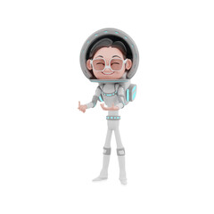 3d rendering of astronaut character illustration