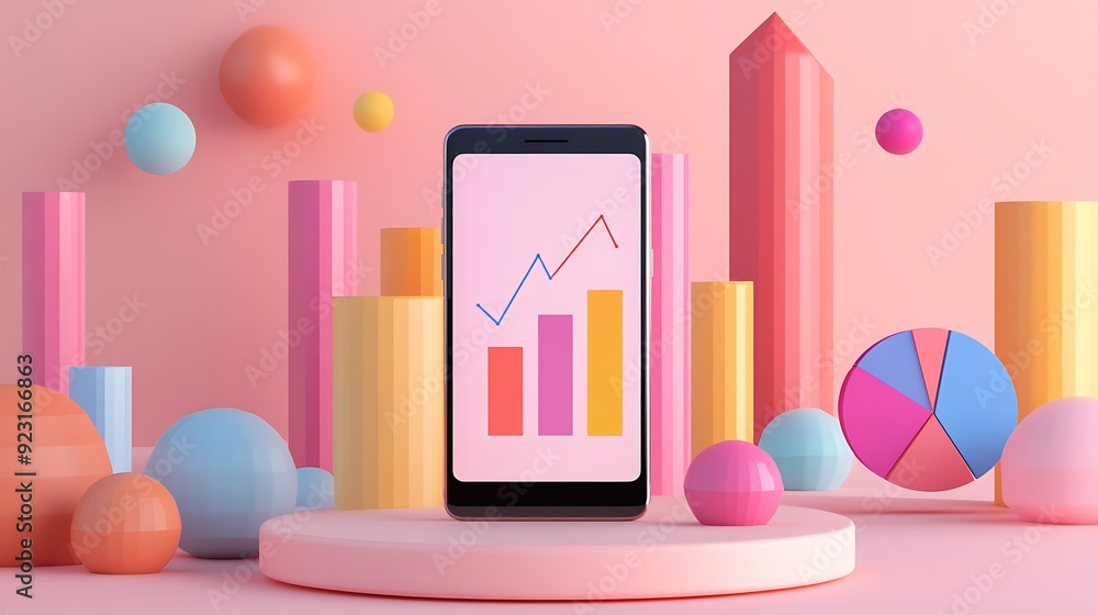 Poster colorful data visualization: unleashing insights through vibrant graphs and charts