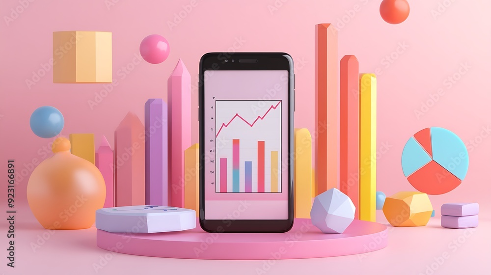 Poster colorful data visualization: unleashing insights through vibrant graphs and charts
