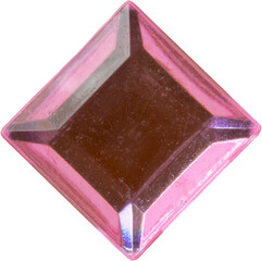 Pink square jewels sticker isolated on white background