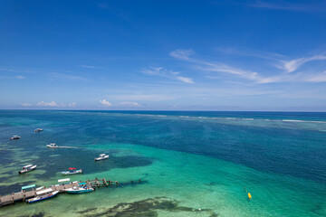 Drone view of Puerto Morelos, Mexico